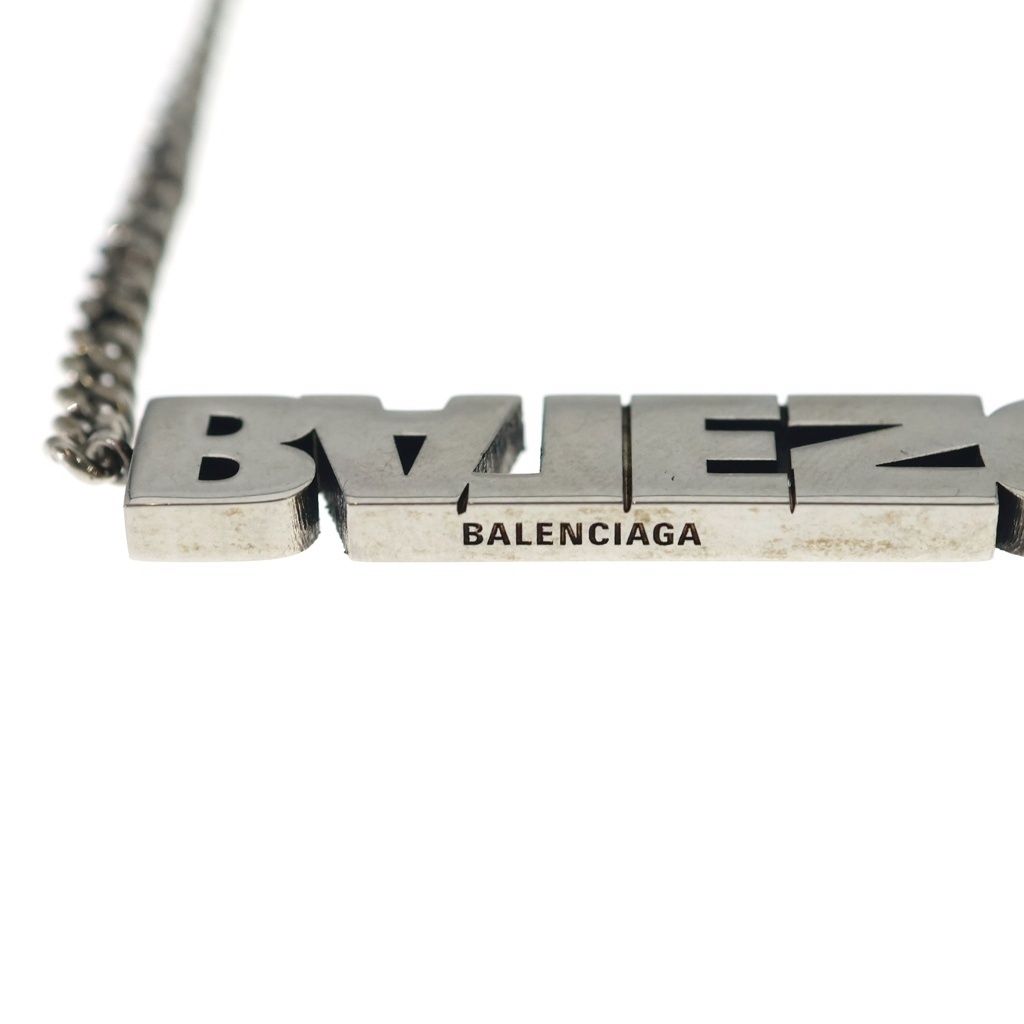 Balenciaga Typo Turn Necklace Pendant Chain Silver — view 5