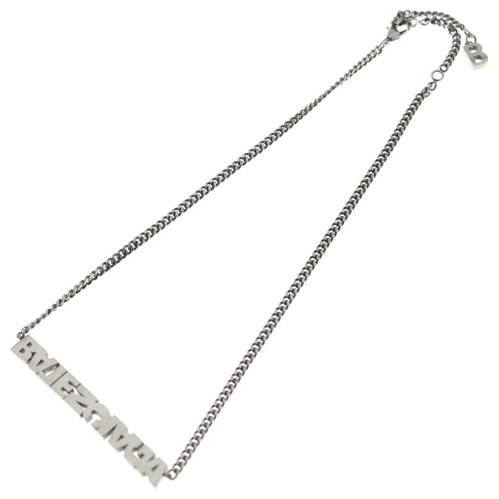 Balenciaga Typo Turn Necklace Pendant Chain Silver — view 2