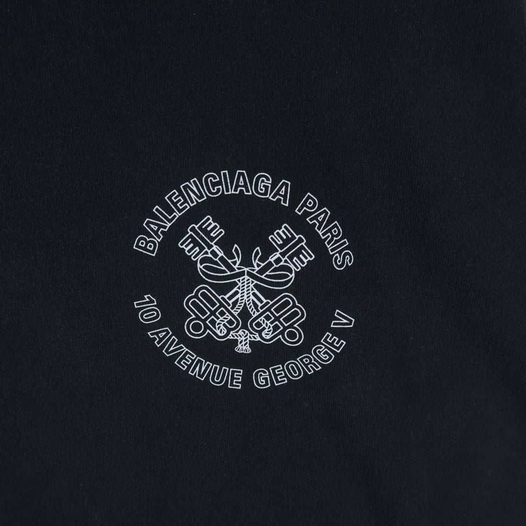 Balenciaga Logo Print Short Sleeve T-Shirt Black — view 5
