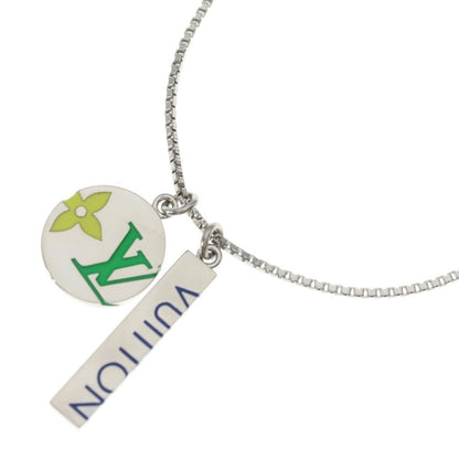 Louis Vuitton Monogram Play Necklace Silver Pendant Chain