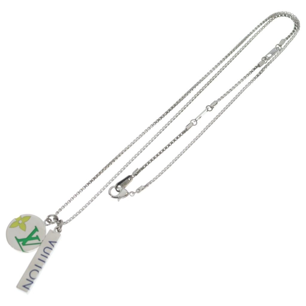 Louis Vuitton Monogram Play Necklace Silver Pendant Chain — view 2