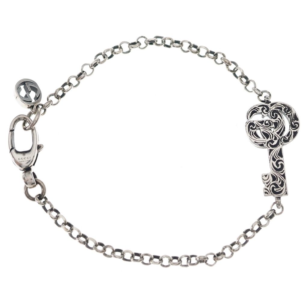 Gucci Double Key Charm Bracelet Silver Chain — view 2