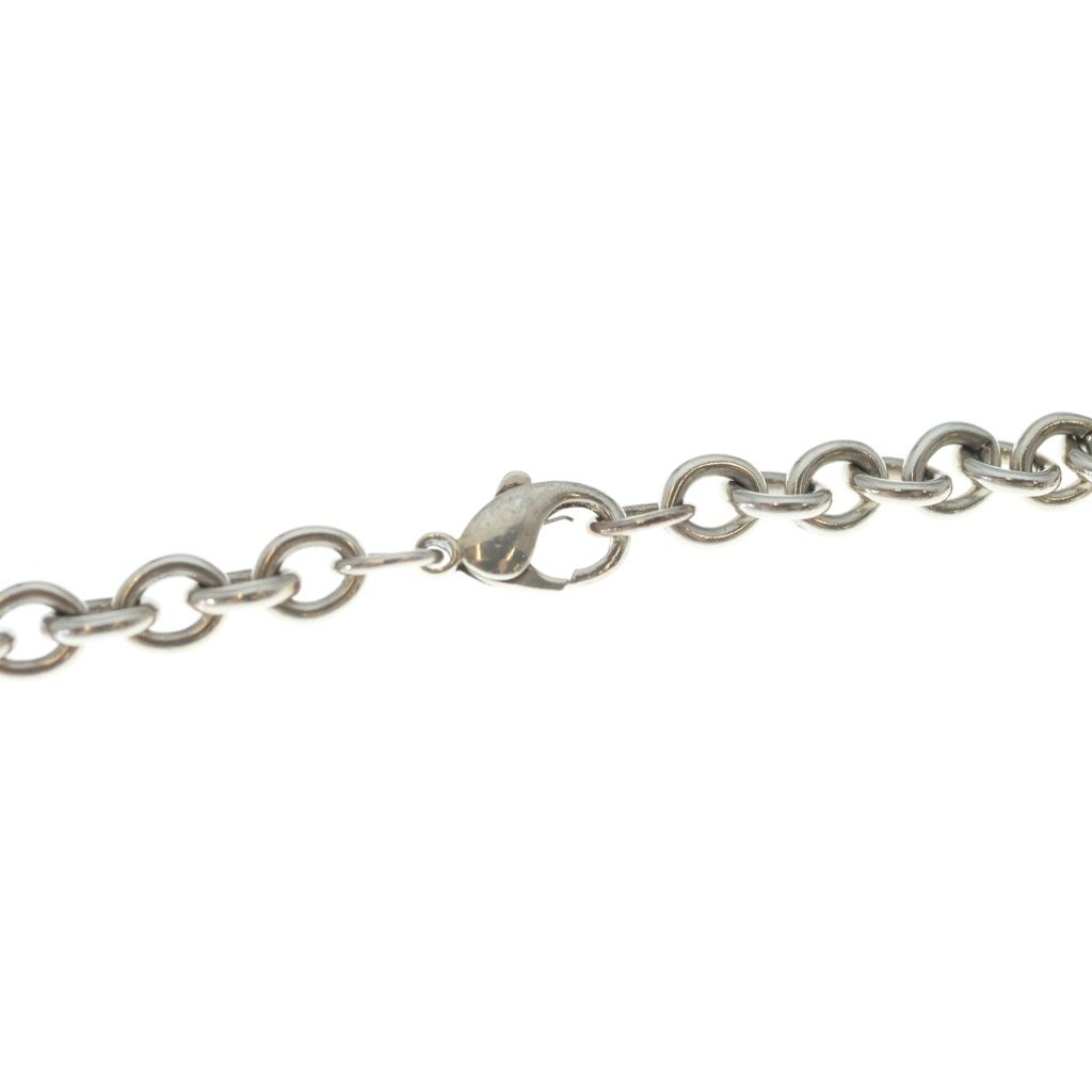 Tiffany & Co Heart Locky Choker Pendant Necklace Chain Silver Gold — view 4