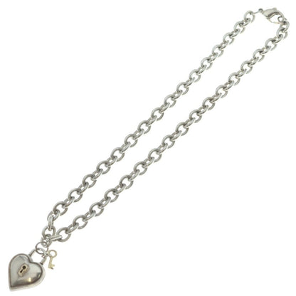 Tiffany & Co Heart Locky Choker Pendant Necklace Chain Silver Gold — view 2