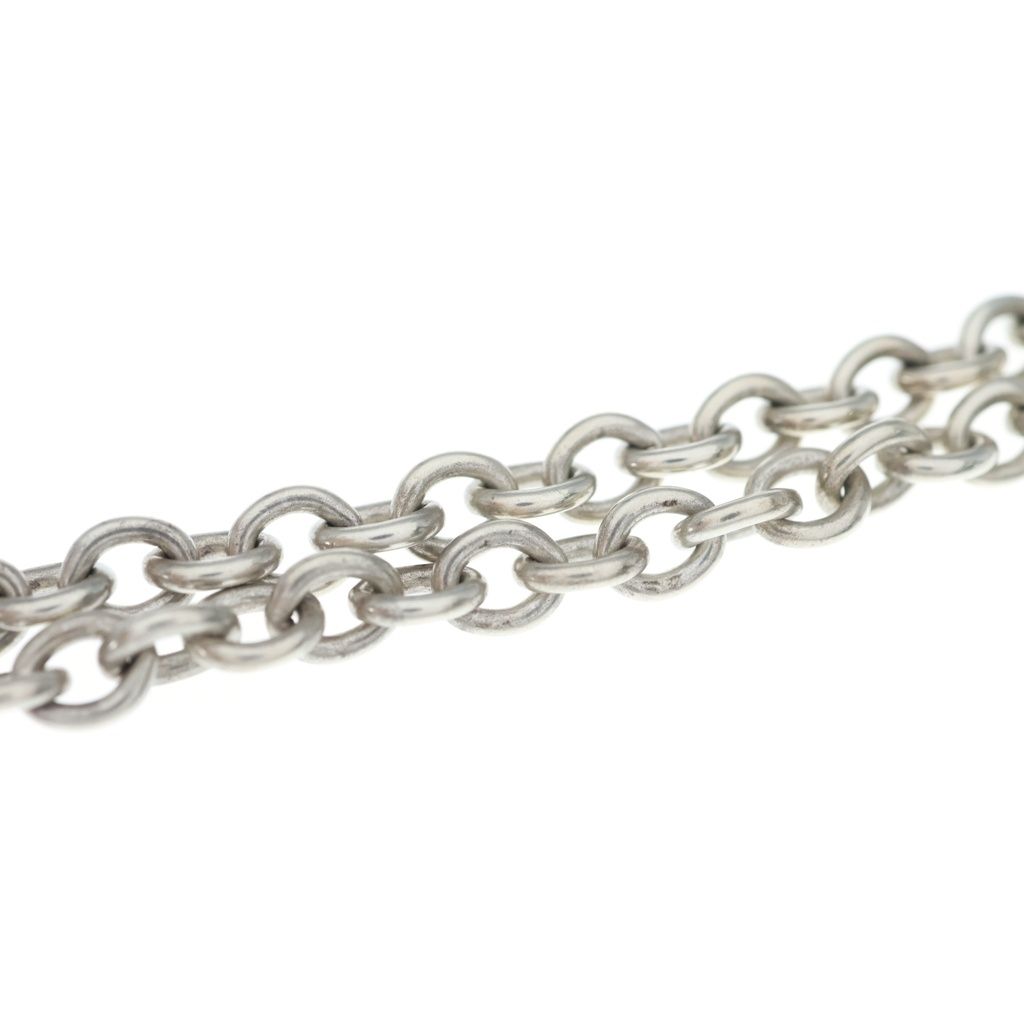 Tiffany & Co Heart Locky Choker Pendant Necklace Chain Silver Gold — view 6