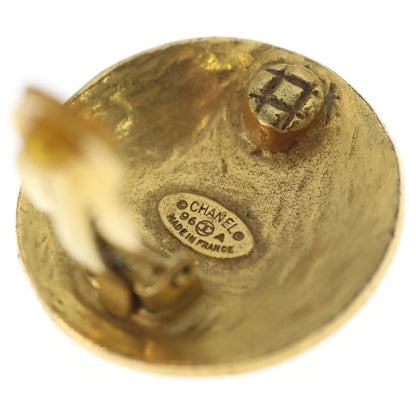 Chanel CC Logo Round Earrings Gold — view 6
