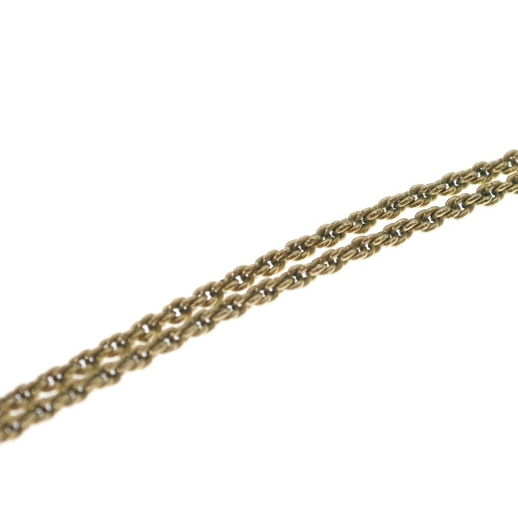 Dior Heart Motif Line Stone Necklace Pendant Chain Gold Black — view 6