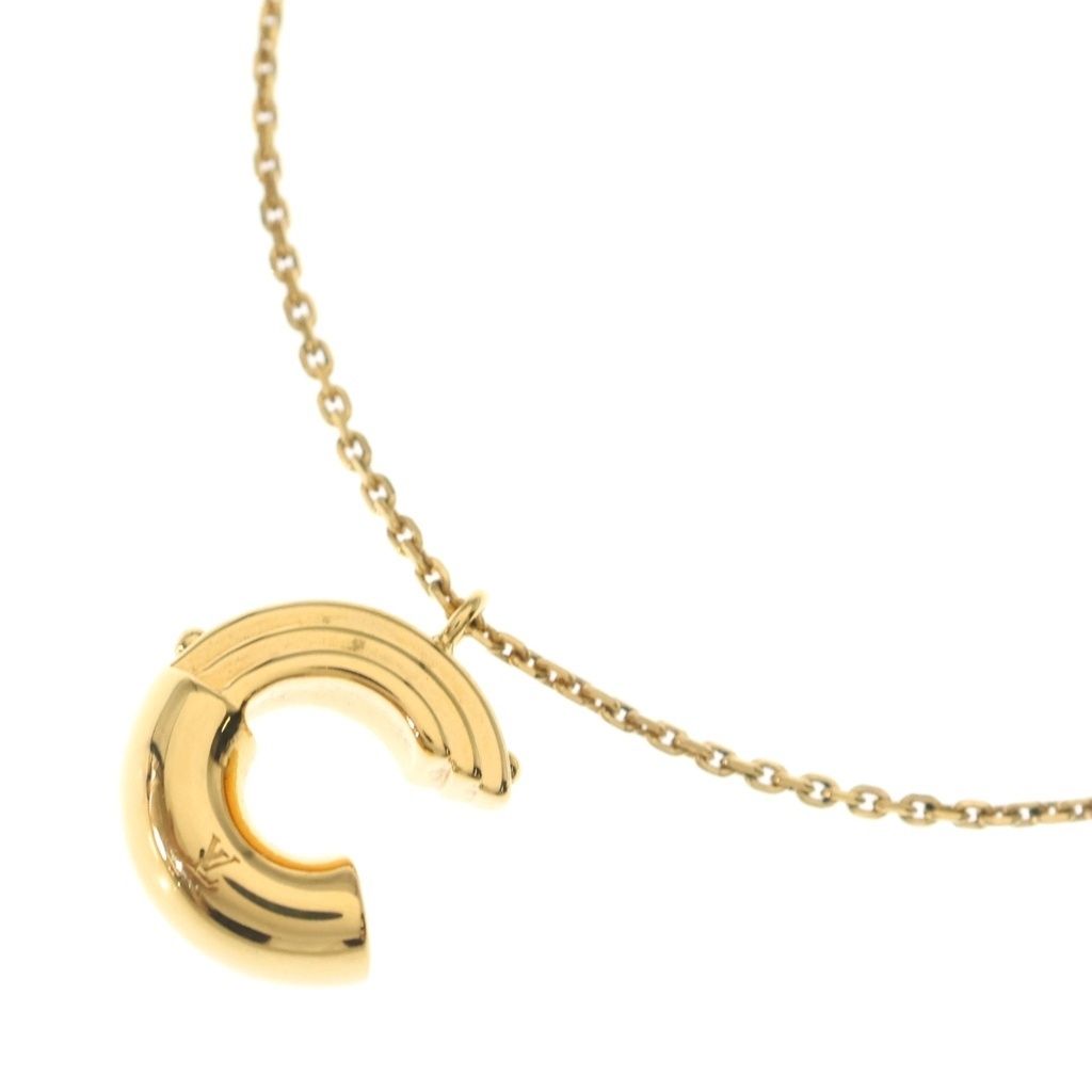 Louis Vuitton Initial Alphabet Sea Necklace Pendant Chain Gold