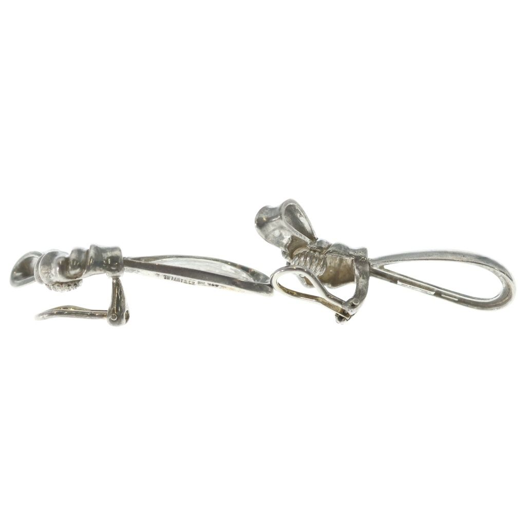 Tiffany & Co Ribbon Earrings Silver — view 4