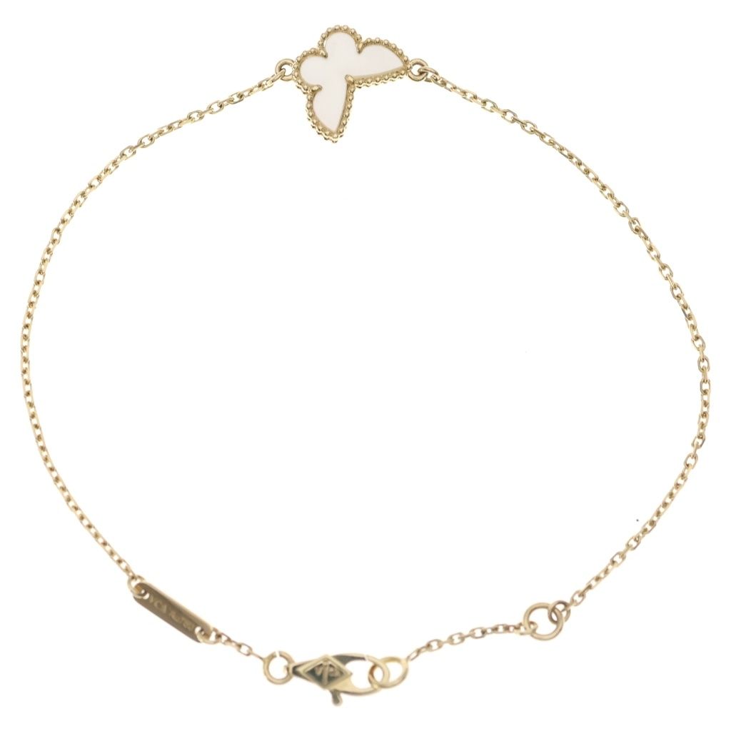 Van Cleef & Arpels Sweet Alhambra Papillon Mother of Pearl Bracelet 18k Yellow — view 2