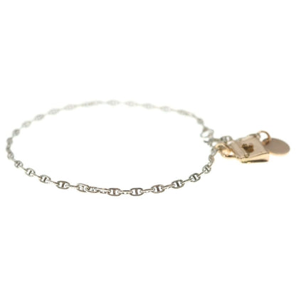 Hermes Kelly Charm Chaine D'ancre Bracelet Silver Pink Gold 750 — view 3