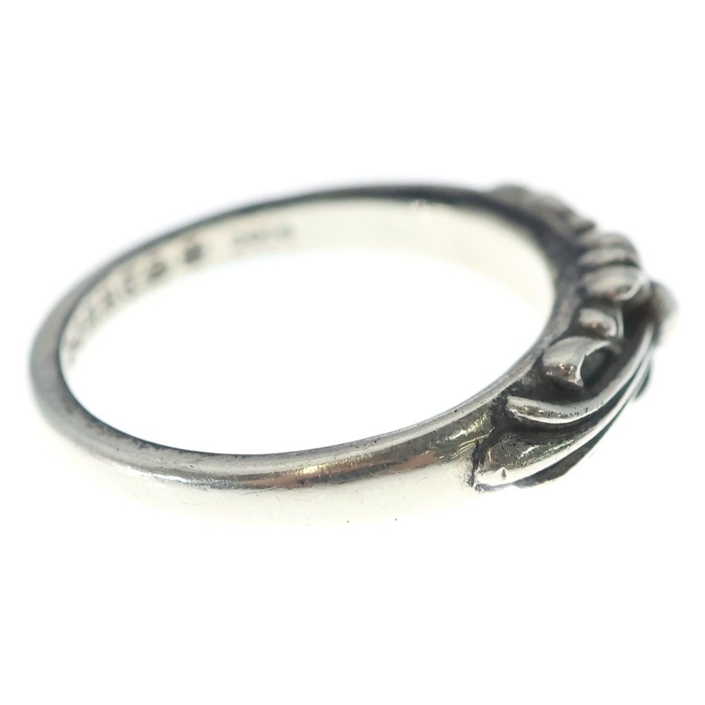 Chrome Hearts Baby Classic Floral Black Sling Silver Ring — view 3