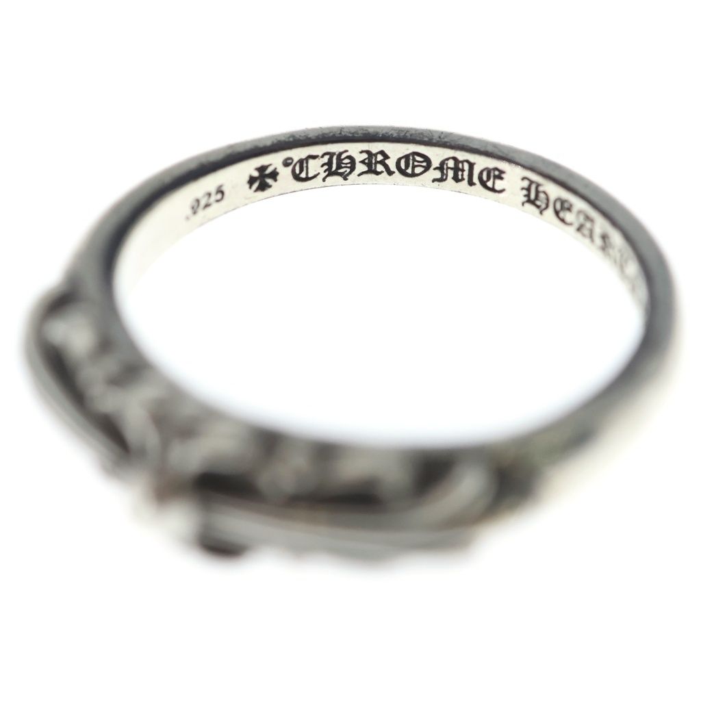 Chrome Hearts Baby Classic Floral Black Sling Silver Ring — view 5
