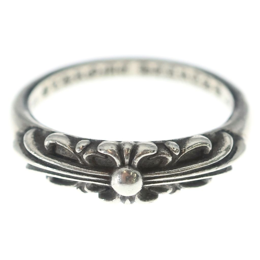 Chrome Hearts Baby Classic Floral Black Sling Silver Ring — view 4