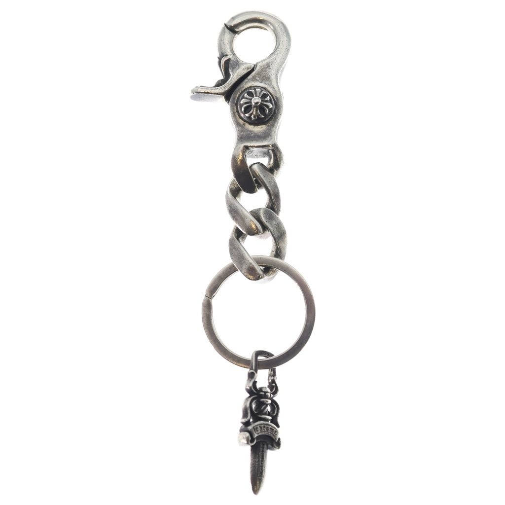 Chrome Hearts Clp Chn Classic-s Short Classic Link Key Chain Silver Key Holder