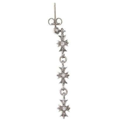 Chrome Hearts Tiny CH Pls 3 Ech Plus 3 Drop 3 Diamond Earrings White Gold — view 2
