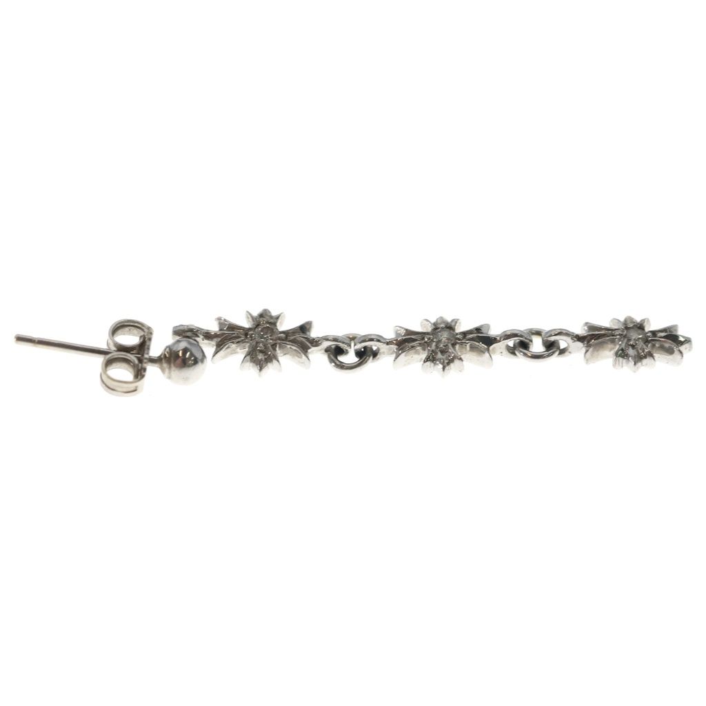Chrome Hearts Tiny CH Pls 3 Ech Plus 3 Drop 3 Diamond Earrings White Gold — view 4