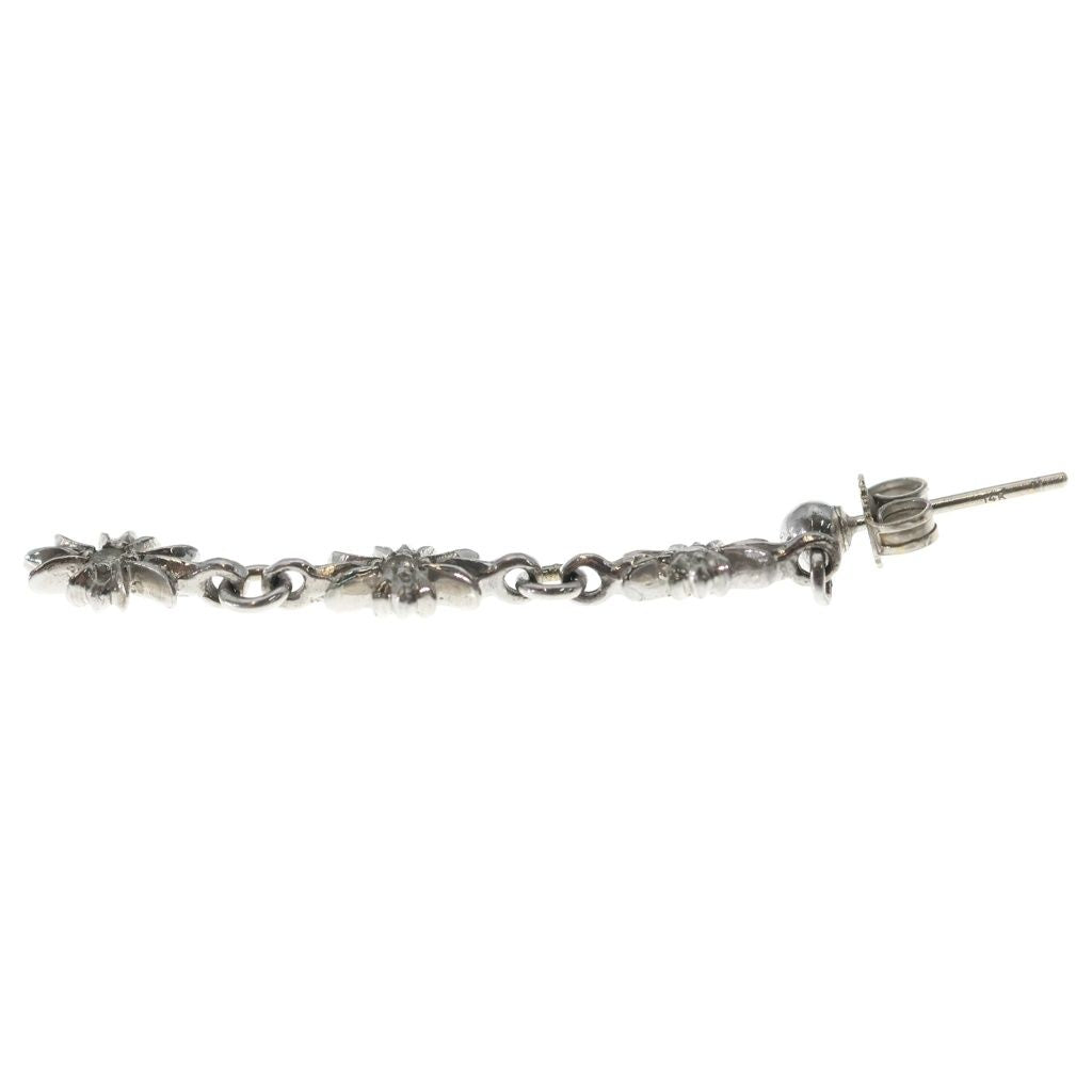 Chrome Hearts Tiny CH Pls 3 Ech Plus 3 Drop 3 Diamond Earrings White Gold — view 3