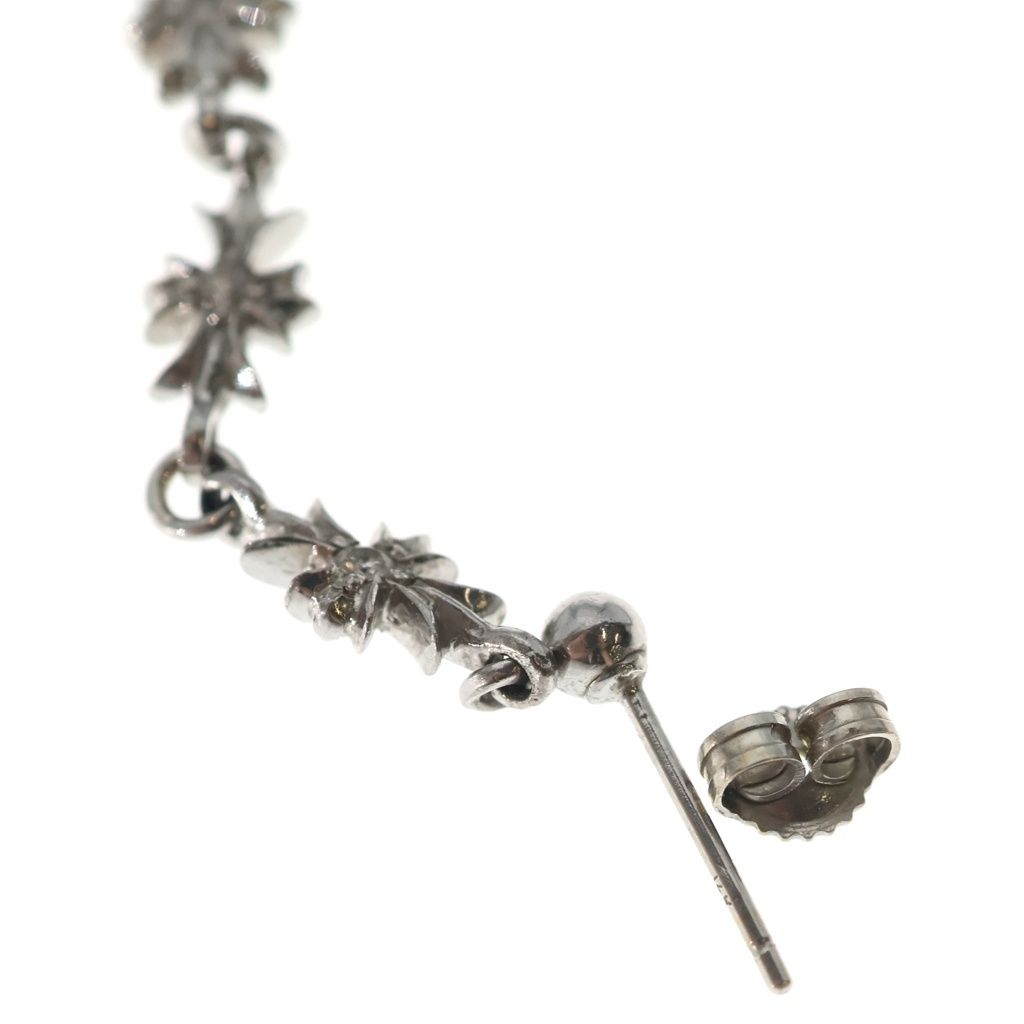 Chrome Hearts Tiny CH Pls 3 Ech Plus 3 Drop 3 Diamond Earrings White Gold — view 6