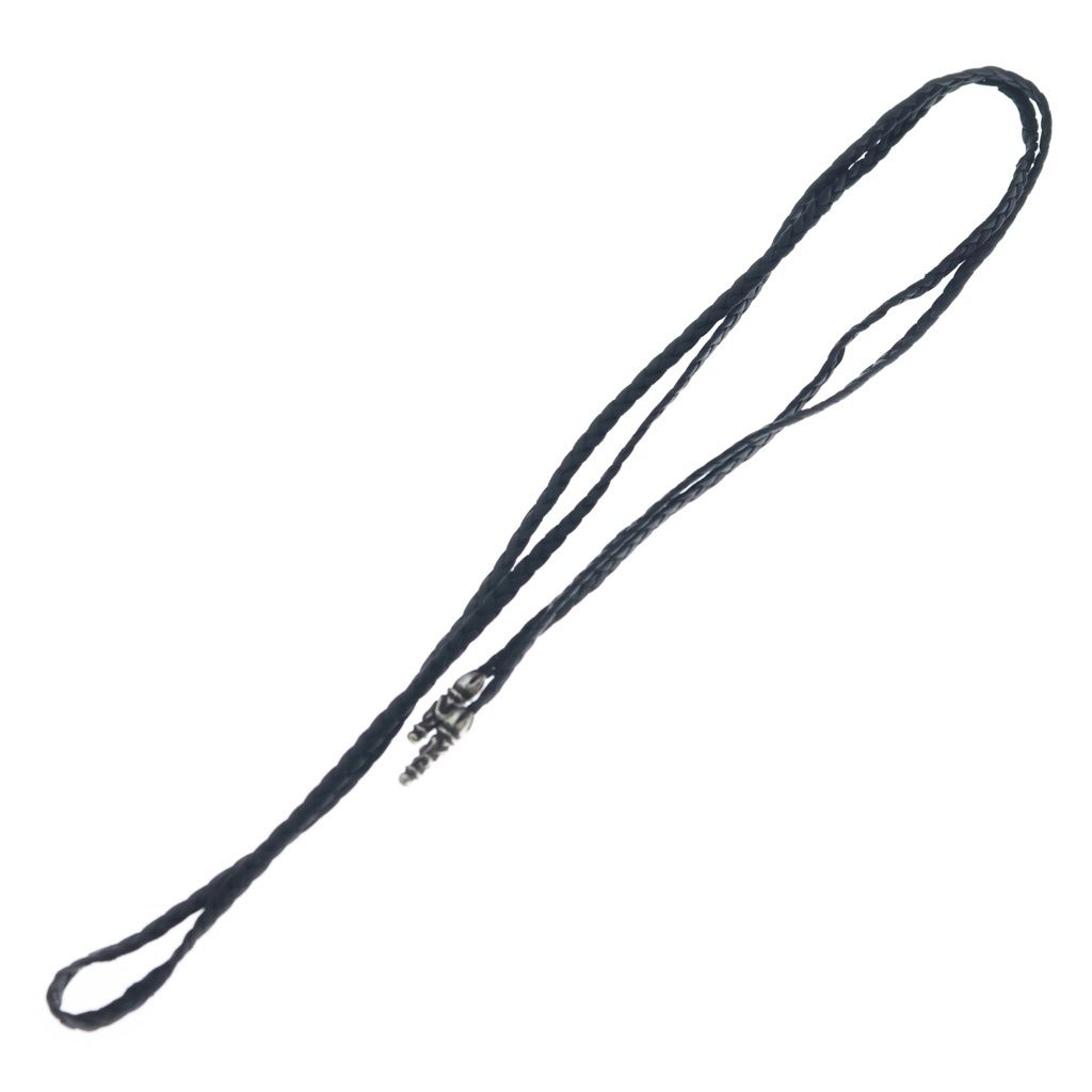 Chrome Hearts Leather Braid Scroll Necklace Black Silver — view 2
