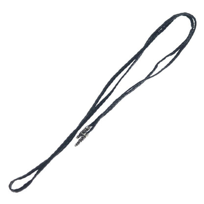 Chrome Hearts Leather Braid Scroll Necklace Black Silver — view 2