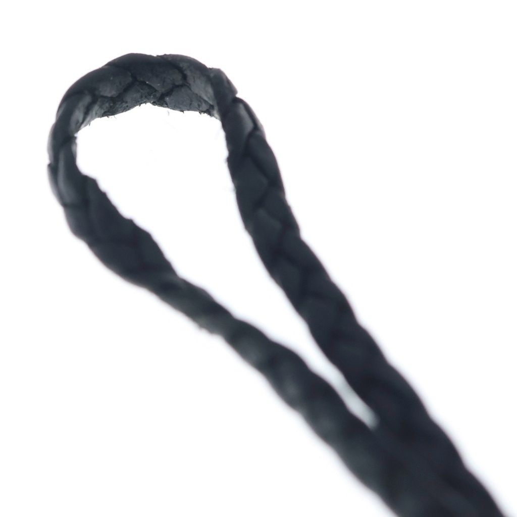 Chrome Hearts Leather Braid Scroll Necklace Black Silver — view 3