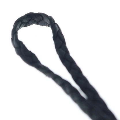 Chrome Hearts Leather Braid Scroll Necklace Black Silver — view 3