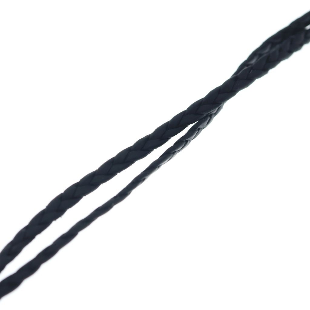 Chrome Hearts Leather Braid Scroll Necklace Black Silver — view 5