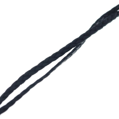 Chrome Hearts Leather Braid Scroll Necklace Black Silver — view 5