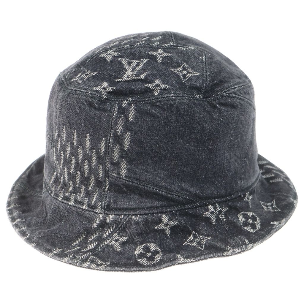 Louis Vuitton Bonnet Damier Giant Wave Monogram Reversible Denim Bucket Hat — view 3