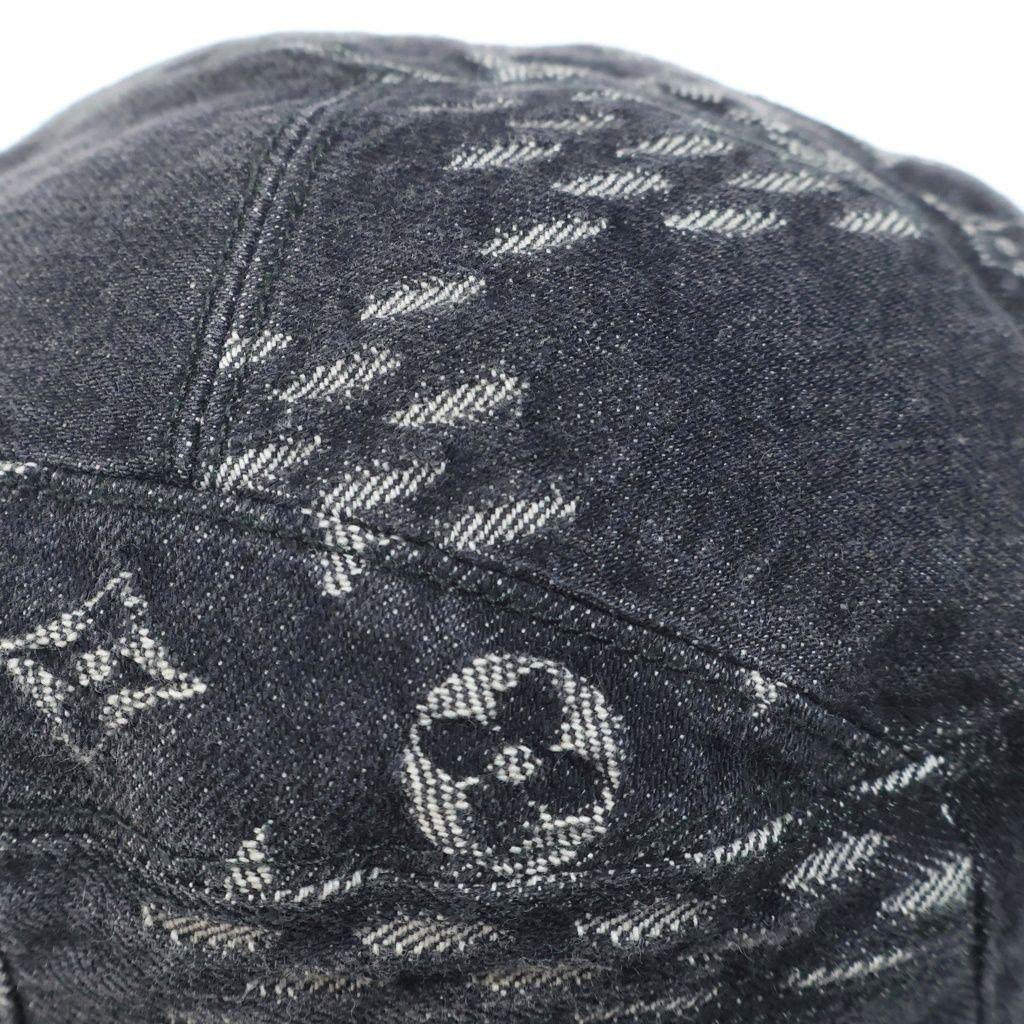 Louis Vuitton Bonnet Damier Giant Wave Monogram Reversible Denim Bucket Hat — view 6