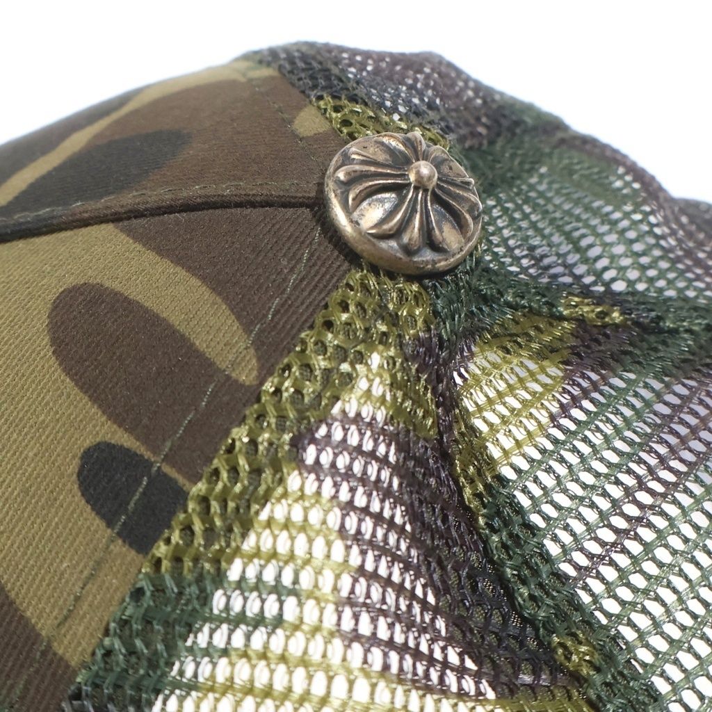 Chrome Hearts Vintage Trucker Cap Cross Ball Mesh Cap Camouflage Hat — view 6
