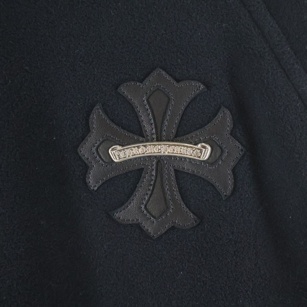 Chrome Hearts Not Detention Not CH Plus Patch Fleece Hoodie Black — view 6