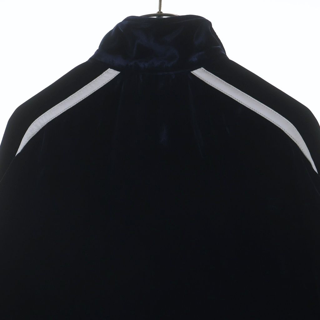 Chrome Hearts Velvet Track Jacket Logo Embroidery Velour Navy — view 4
