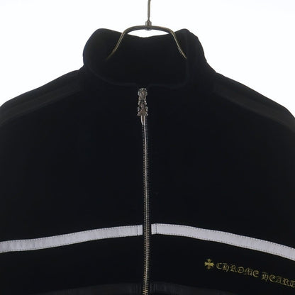 Chrome Hearts Velvet Track Jacket Logo Embroidery Velour Navy — view 3