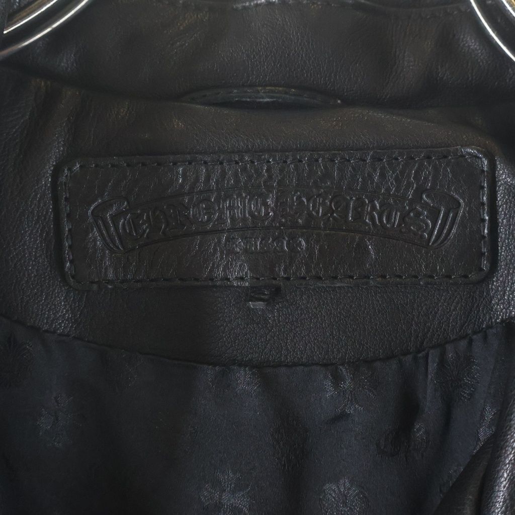 Chrome Hearts JJ Dean Daga Zip Rider's Jacket Leather Black — view 6