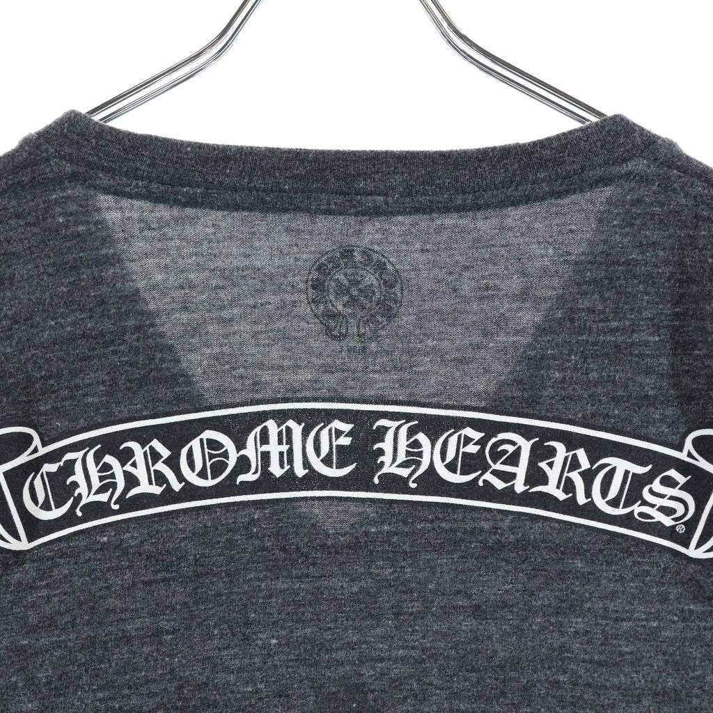 Chrome Hearts Back Scroll Label Print Neck Short Sleeve T-Shirt Gray — view 4