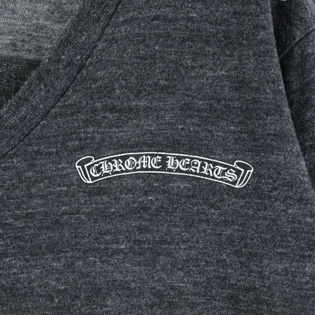 Chrome Hearts Back Scroll Label Print Neck Short Sleeve T-Shirt Gray — view 6