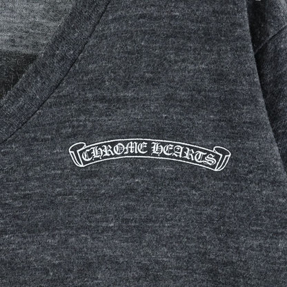 Chrome Hearts Back Scroll Label Print Neck Short Sleeve T-Shirt Gray — view 6