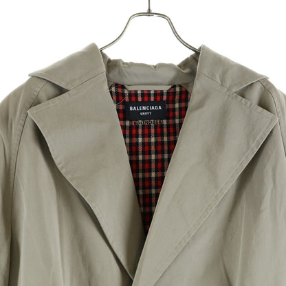 Balenciaga Oversized Trench Coat Oversize Lining Check Long Beige — view 3