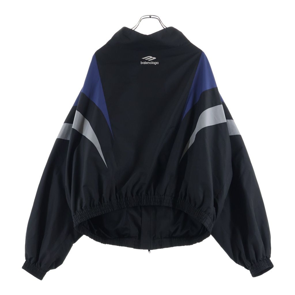 Balenciaga Sports Icon Off Shoulder Tracksuit Off Track Jacket Zip Up Black Blue — view 2