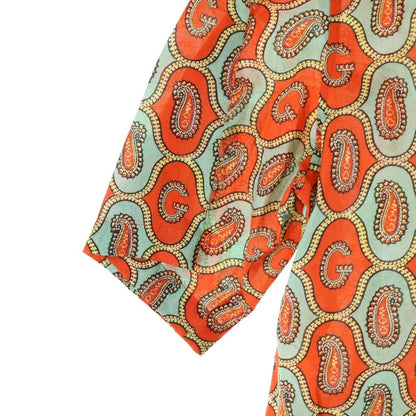 Gucci Paisley Linen All Over Pattern Shirt Short Sleeve Orange — view 4