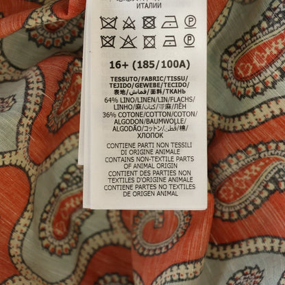 Gucci Paisley Linen All Over Pattern Shirt Short Sleeve Orange — view 7