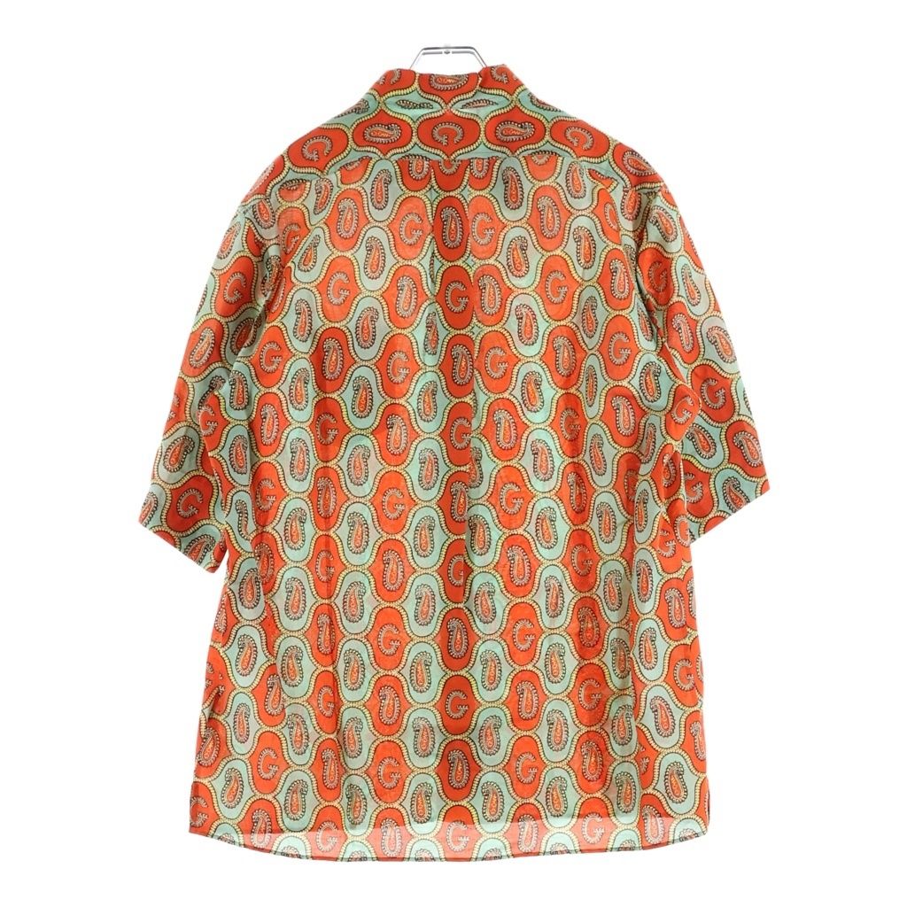 Gucci Paisley Linen All Over Pattern Shirt Short Sleeve Orange — view 2