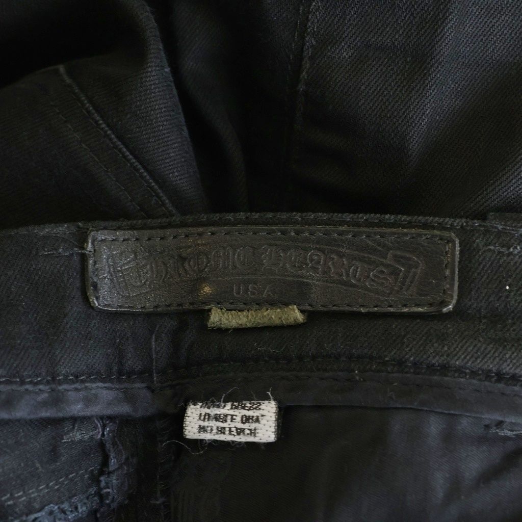 Chrome Hearts Vintage Fleurknee Dnm Pants Hem Daga Zip Denim Black — view 7