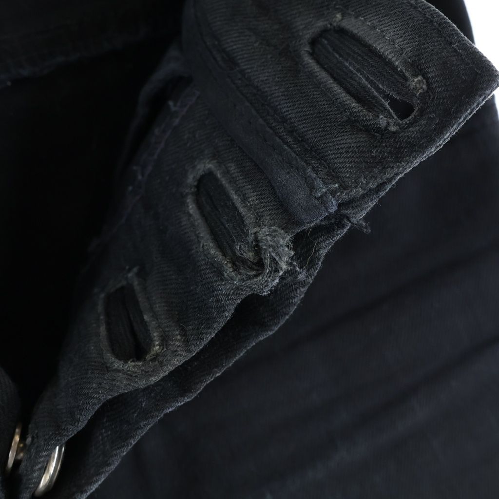 Chrome Hearts Vintage Fleurknee Dnm Pants Hem Daga Zip Denim Black — view 3