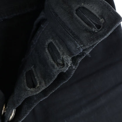 Chrome Hearts Vintage Fleurknee Dnm Pants Hem Daga Zip Denim Black — view 3