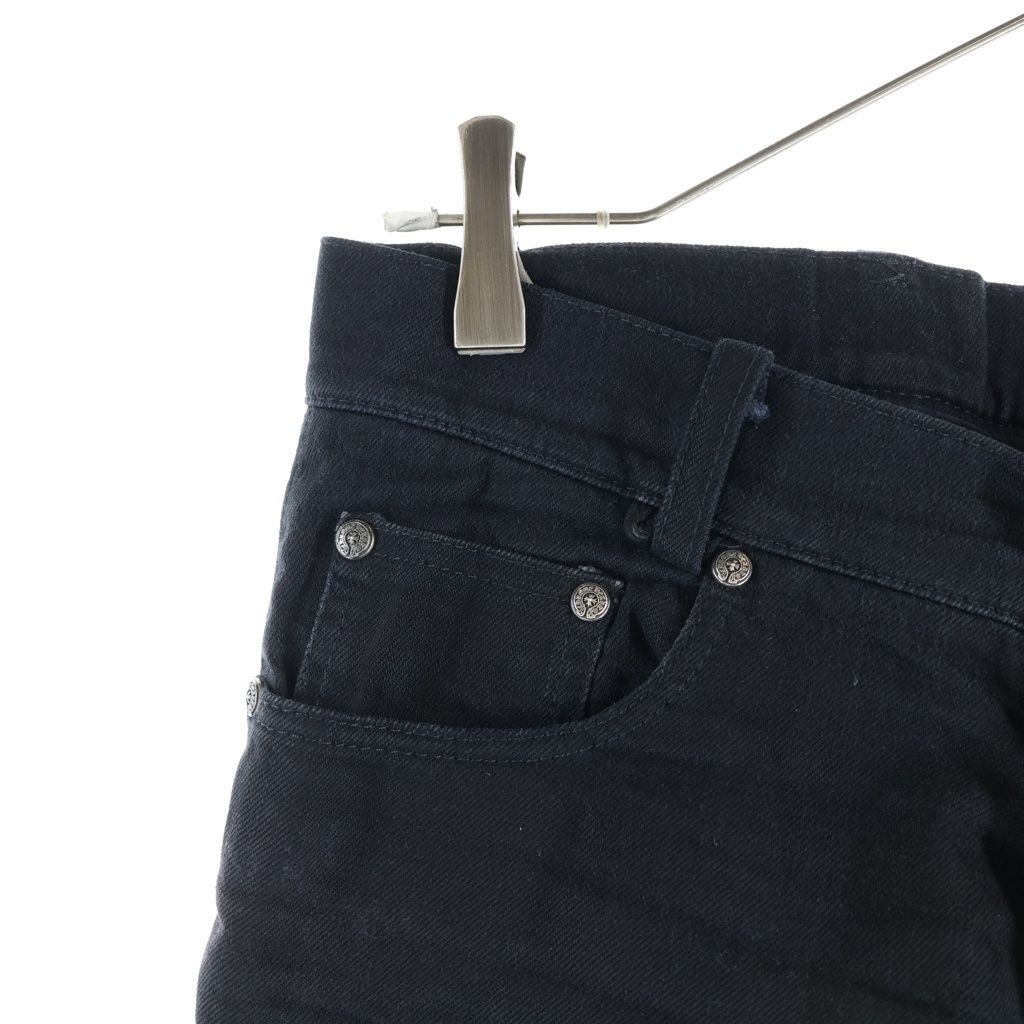 Chrome Hearts Vintage Fleurknee Dnm Pants Hem Daga Zip Denim Black — view 4