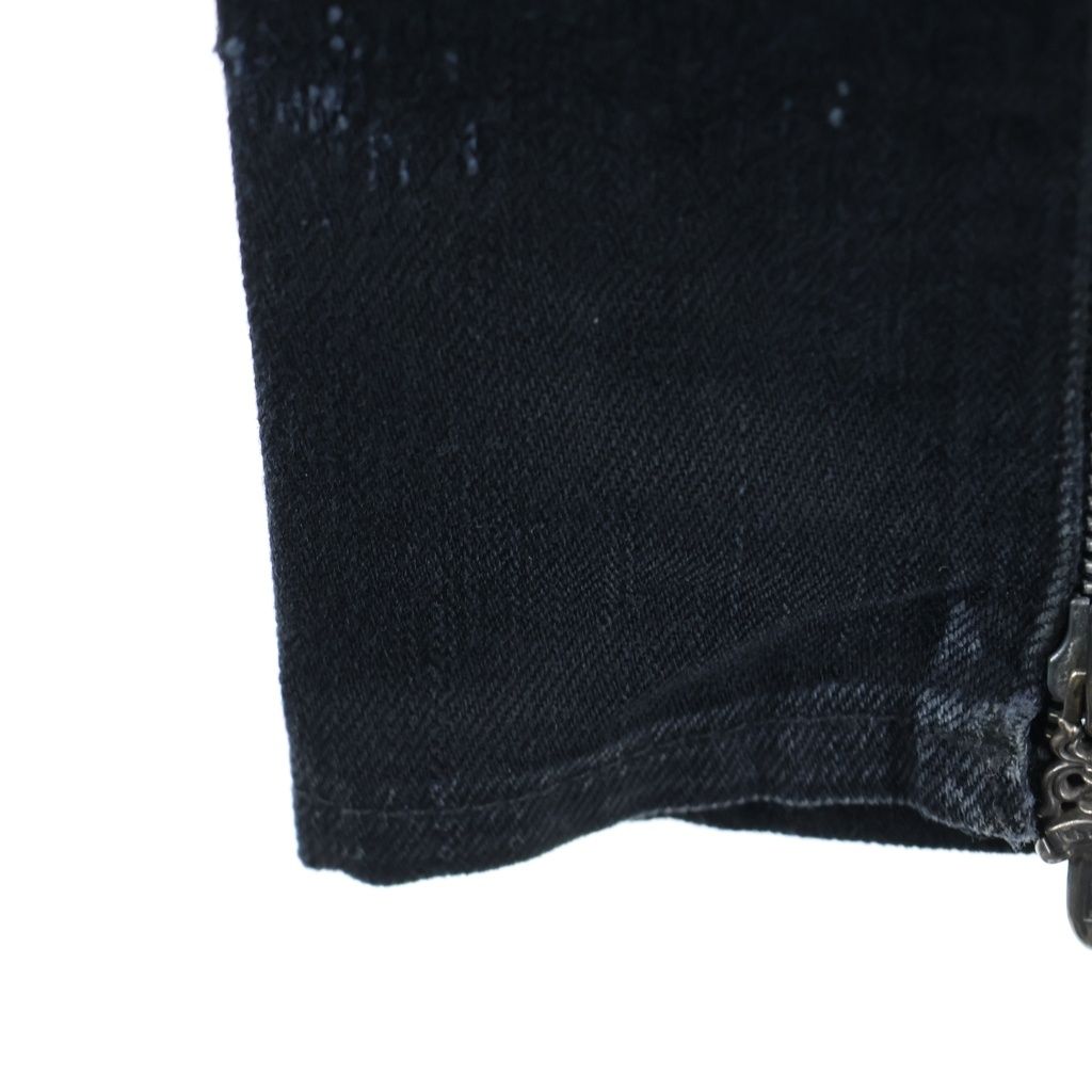 Chrome Hearts Vintage Fleurknee Dnm Pants Hem Daga Zip Denim Black — view 6