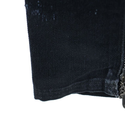 Chrome Hearts Vintage Fleurknee Dnm Pants Hem Daga Zip Denim Black — view 6